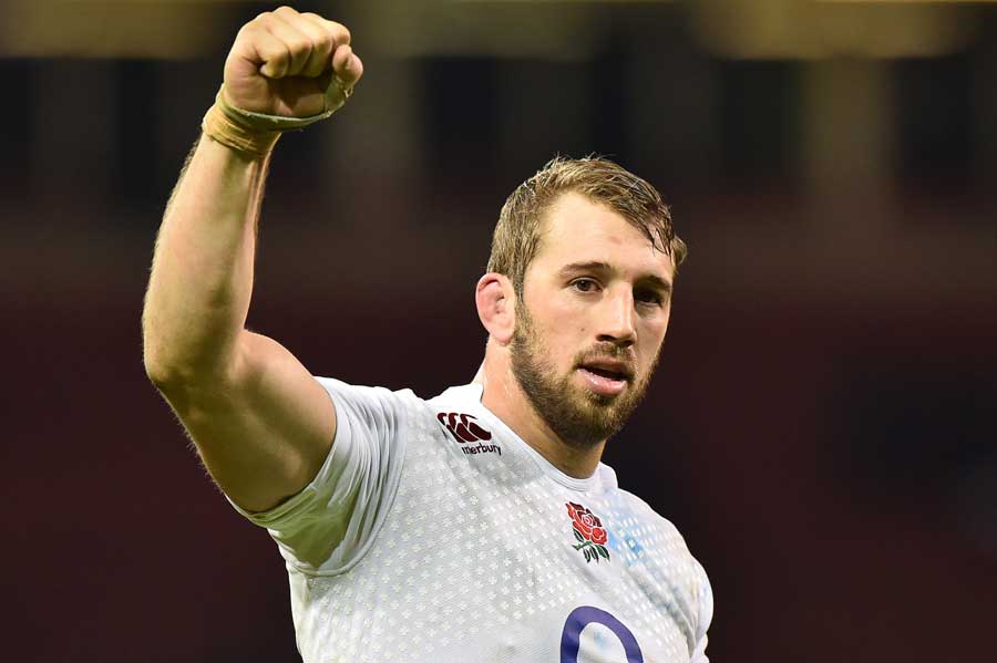 England's Chris Robshaw celebrates their victory in Cardiff