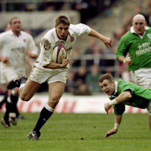 Ben Cohen goes past Kevin Maggs, England v Ireland, Six Nations, Twickenham, February 5, 2000