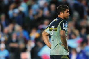 The Brumbies' Jarrad Butler looks dejected after the Super Rugby semi-final defeat, Waratahs v Brumbies, Super Rugby, Allianz Stadium, Sydney, July 26, 2014