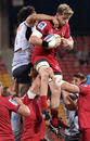Queensland's Adam Thomson wins a lineout