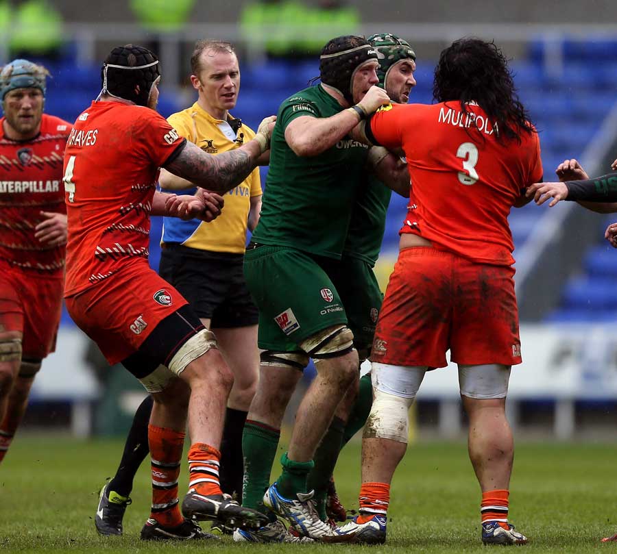 Tempers flare as Leicester clash with London Irish