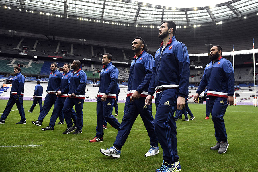 France players have a walk on the pitch before their game against Wales