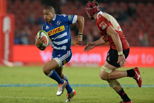 The Stormers' Juan de Jongh runs clear of the defence, Lions v Stormers, Johannesburg, February 28, 2015