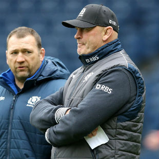 Vern Cotter looks on prior to kick-off, Scotland v Italy, Six Nations, Murrayfield, February 28, 2015