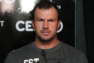 The Sharks' Bismarck du Plessis faces the press, Super Rugby, Kings Park, Durban, February 19, 2015
