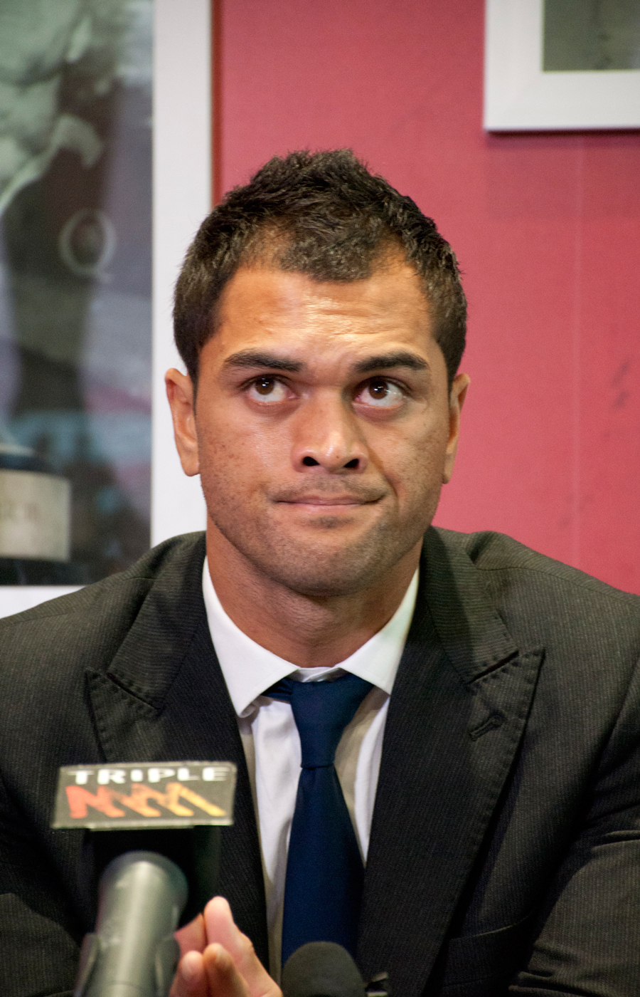The Reds' Karmichael Hunt speaks to the media