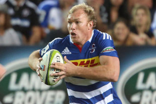 The Stormers' Schalk Burger runs back at the Sharks, Stormers v Sharks, Cape Town, March 7, 2015