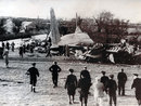 The wreckage of the AVRO Tudor Airliner that crashed in Cardiff killing 80 people