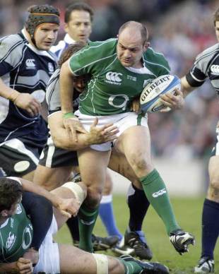 Ireland's Rory Best is tackled by Scotland's Ross Ford, Scotland v Ireland, Six Nations, Murrayfield, Edinburgh, Scotland, March 14, 2009