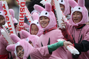 Children cheer the action at the Tokyo Sevens