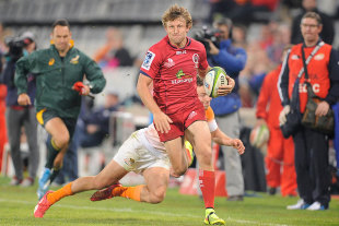 The Reds' Lachie Turner finds space out wide, Cheetahs v Reds, Bloemfontein, April 18, 2015