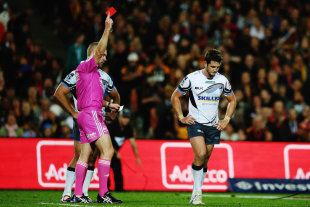Ian Prior of the Force is given his marching orders, Chiefs v Force, Super Rugby, Waikato Stadium, Hamilton, April 24, 2015