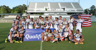 USA Men's and Women's sides celebrate qualifying for the Rio 2016 Olympics, NACRA Rugby Sevens, North Carolina, June 14, 2015
