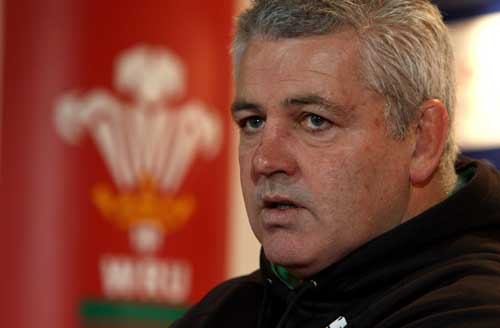 Wales coach Warren Gatland talks to the media