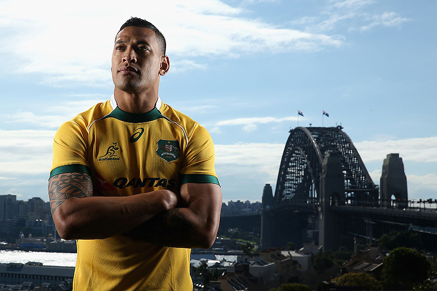 Australia's Israel Folau poses for a picture near Sydney harbour