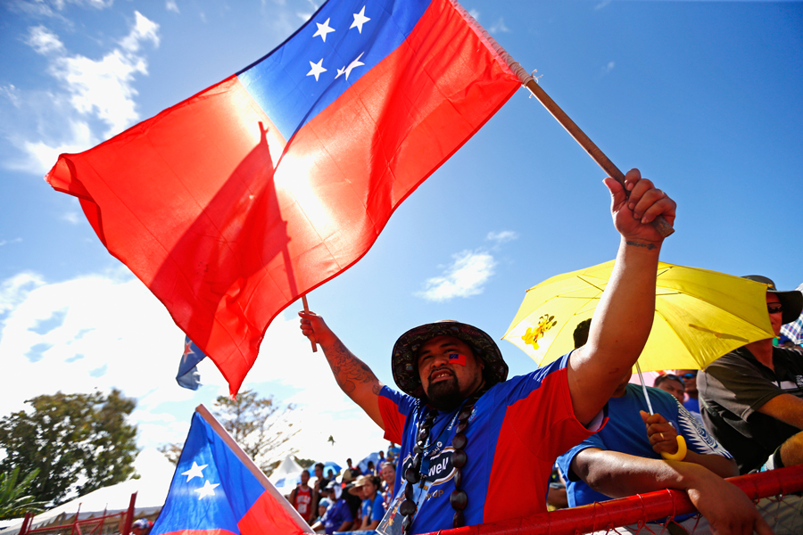 Samoa fans show their colours