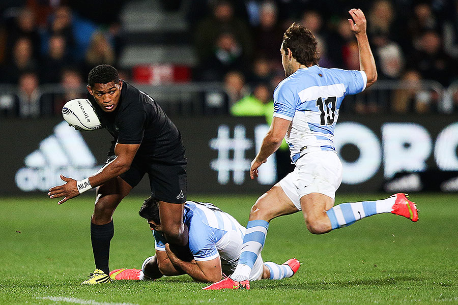 New Zealand's Waisake Naholo takes off for a run