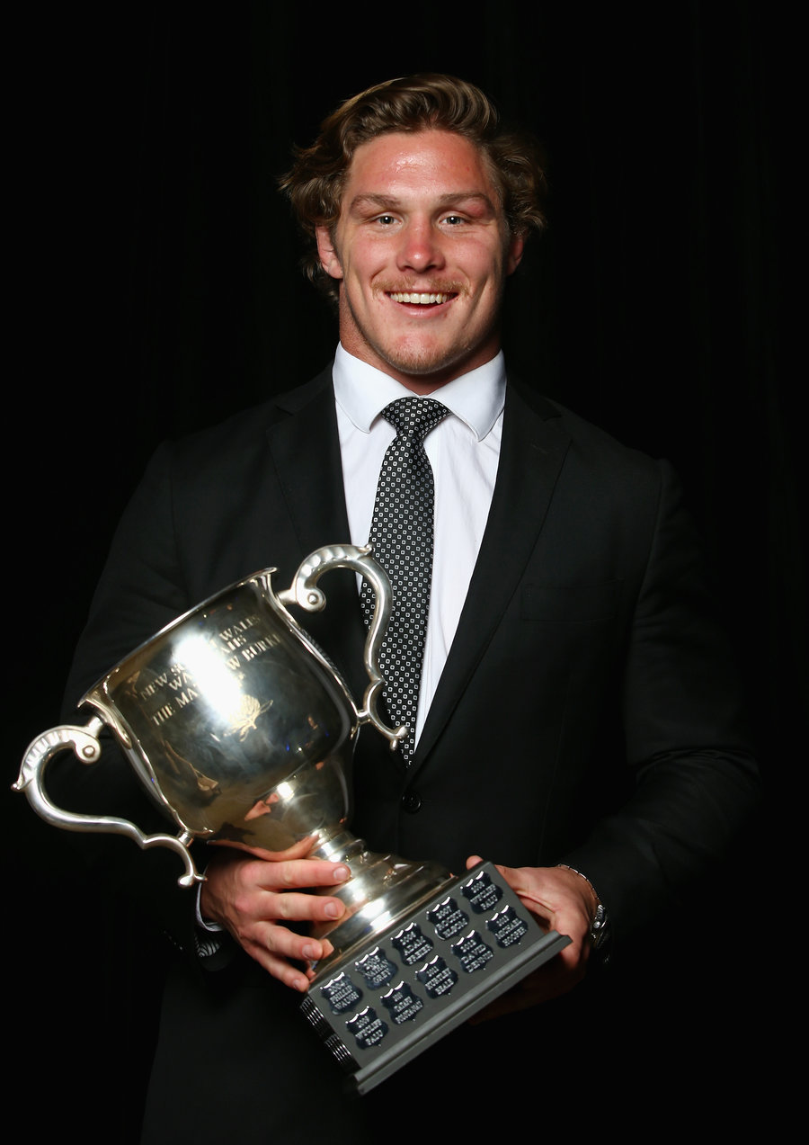 Michael Hooper is awarded the Matthew Burke Players' Player Cup at the Waratahs' Awards night