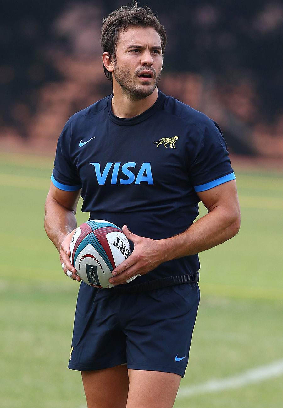 Argentina's Juan Martin Hernandez gets back into the swing of things at training