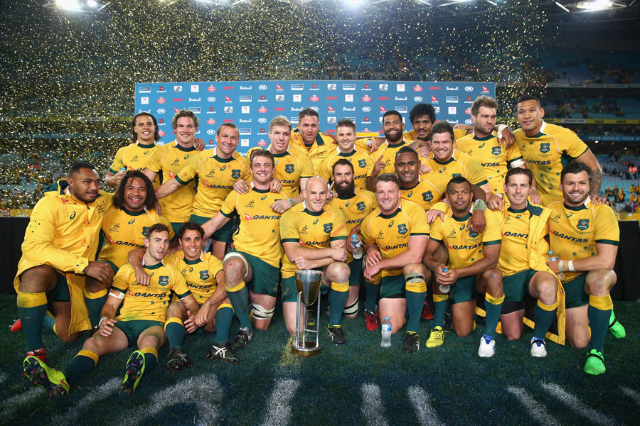 Australia show off the Rugby Championship trophy