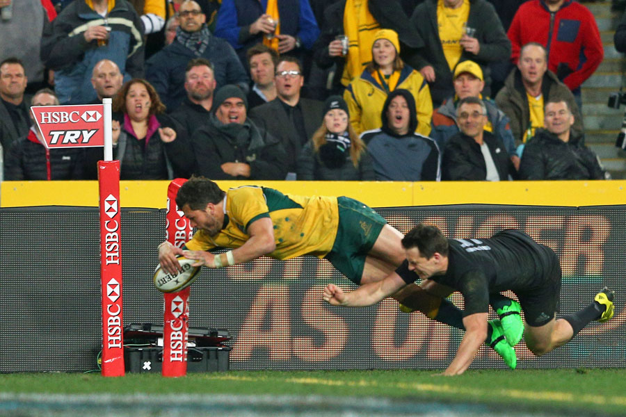 Australia's Adam Ashley-Cooper scores a try