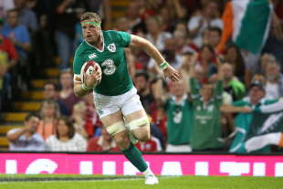 CARDIFF, WALES - AUGUST 08:  Jamie Heaslip of Ireland scores the first try during the International match between Wales and Ireland at the Millennium Stadium on August 8, 2015 in Cardiff, Wales.  (Photo by David Rogers/Getty Images)