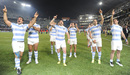 Argentina celebrate their first ever Test win over South Africa