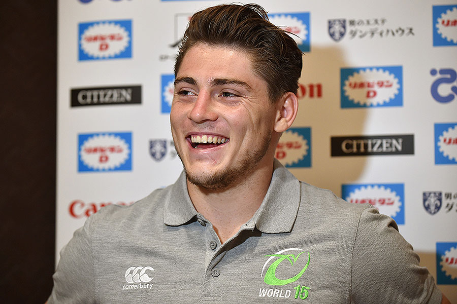 Australia's James O'Connor talks to the media ahead of the World XV clash with Japan