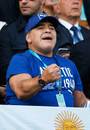 Diego Maradona cheers the Pumas