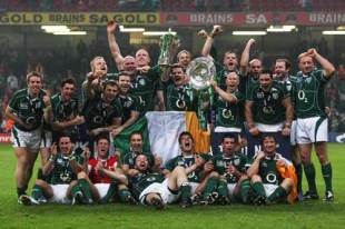 The Ireland squad celebrate their Grand Slam success