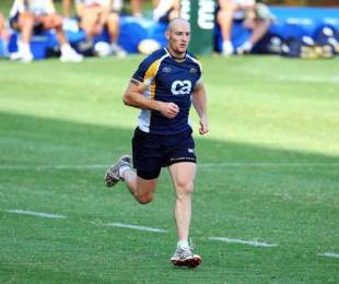 The Brumbies' Stirling Mortlock takes part in a training session, Glenwood High School, Durban, South Africa, March 23, 2009