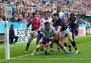 Ken Pisi of Samoa scores the first try