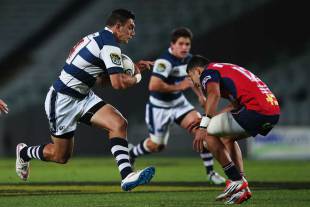 Auckland's Bryce Heem takes the ball into contact, Auckland v Tasman, ITM Cup, Eden Park Auckland, October 16, 2015