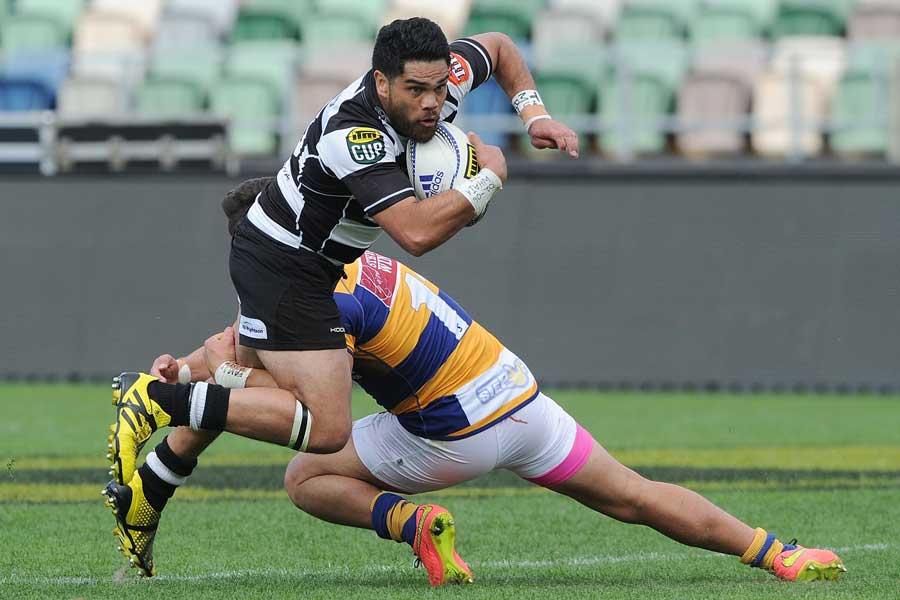 Hawkes Bay's Lewis Marshall takes a tackle