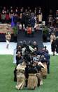 Jonah Lomu's casket arrives followed by family at the Public Memorial,