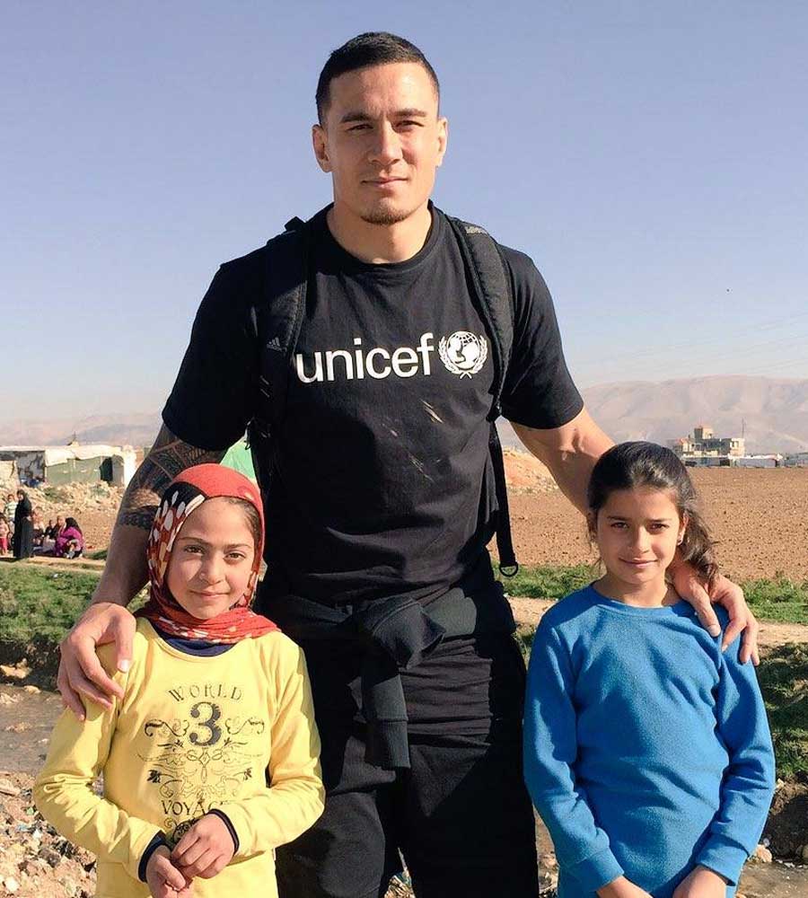 Sonny Bill Williams is in Lebanon as a UNICEF ambassador to highlight the plight of children devastated by conflict in Syria.