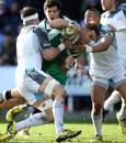 Alex Lewington of London Irish is tackled by Will Welch