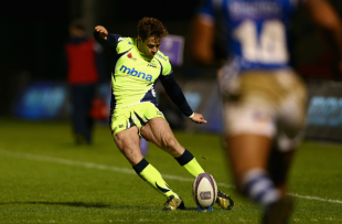 Danny Cipriani converts a try, Sale Sharks v Newport Gwent Dragons, European Rugby Challenge Cup, AJ Bell Stadium, January 21, 2016