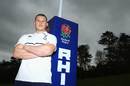 Newly appointed England captain Dylan Hartley poses at Pennyhill Park
