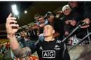 Sonny Bill Williams takes a selfie with fans after the 2016 Wellington 7s Cup final