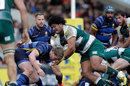 Opeti Fonua of Leicester Tigers powers through the Worcester defence