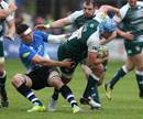 Leicester's Jordan Crane is tackled by Francois Louw