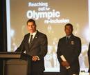 Rugby sevens delegates, Kit McConnell and Waisele Serevi, present to members of the IOC