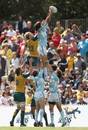Dino Tomas Caceres of Argentina claims a lineout