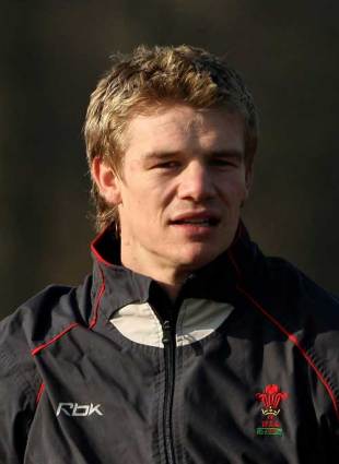 Wales scrum-half Dwayne Peel during a Six Nations training session, Febraury 18 2008.