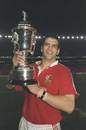 Martin Johnson lifts the Lions series trophy in 1997