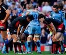Blues winger Leigh Halfpenny and Andy Powell celebrate victory over Toulouse