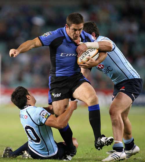 Western Force winger Scott Staniforth looks to force an opening in the Waratahs' defence