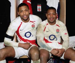 Brothers Delon and Steffon Armitage pose after becoming the 9th set of siblings to appear in the same England side, England v Italy, Six Nations Championship, Twickenham, England, February 7, 2009