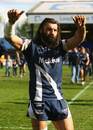 Sale's Sebastien Chabal thanks the fans following his last appearance for the club